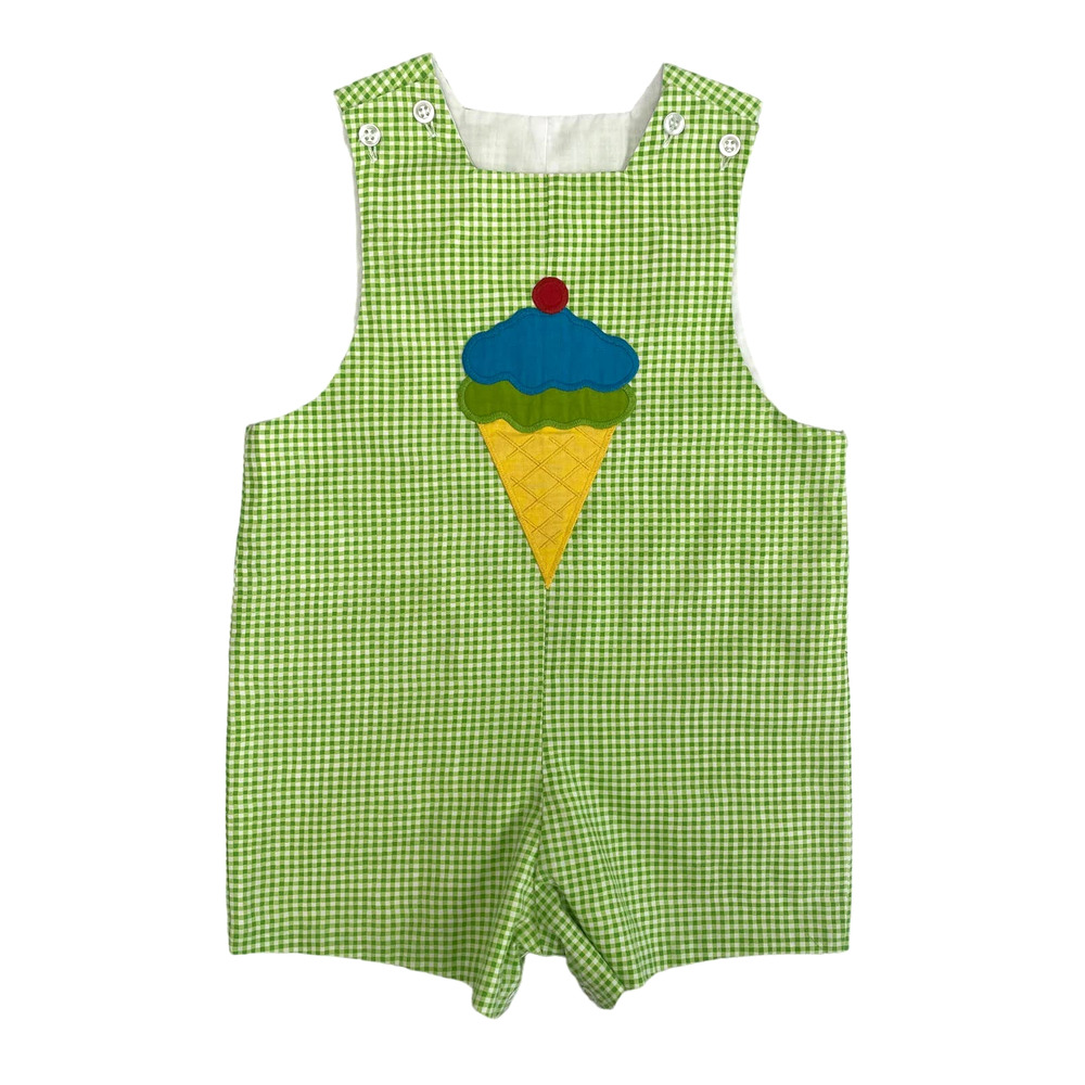 The Bailey Boys Smocked Ice Cream Gingham Check Shortalls Infant 24M